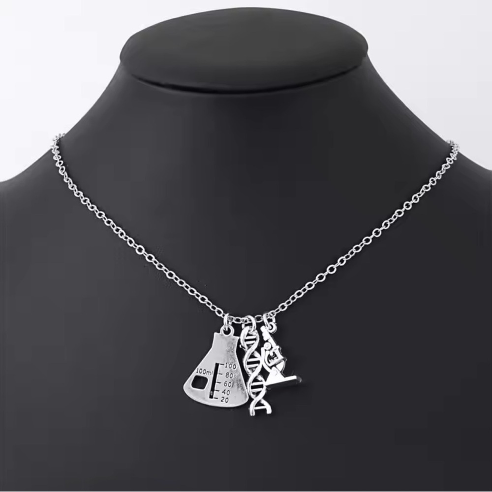 Chemistry Pendant  Silver Necklace